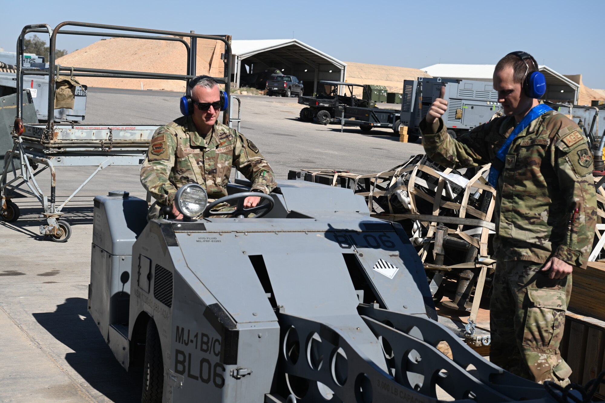 Members of the 332d Air Expeditionary Wing’s leadership team paid a visit to the 389th Expeditionary Maintenance Squadron to learn about the roles they perform in the fighter wing mission.