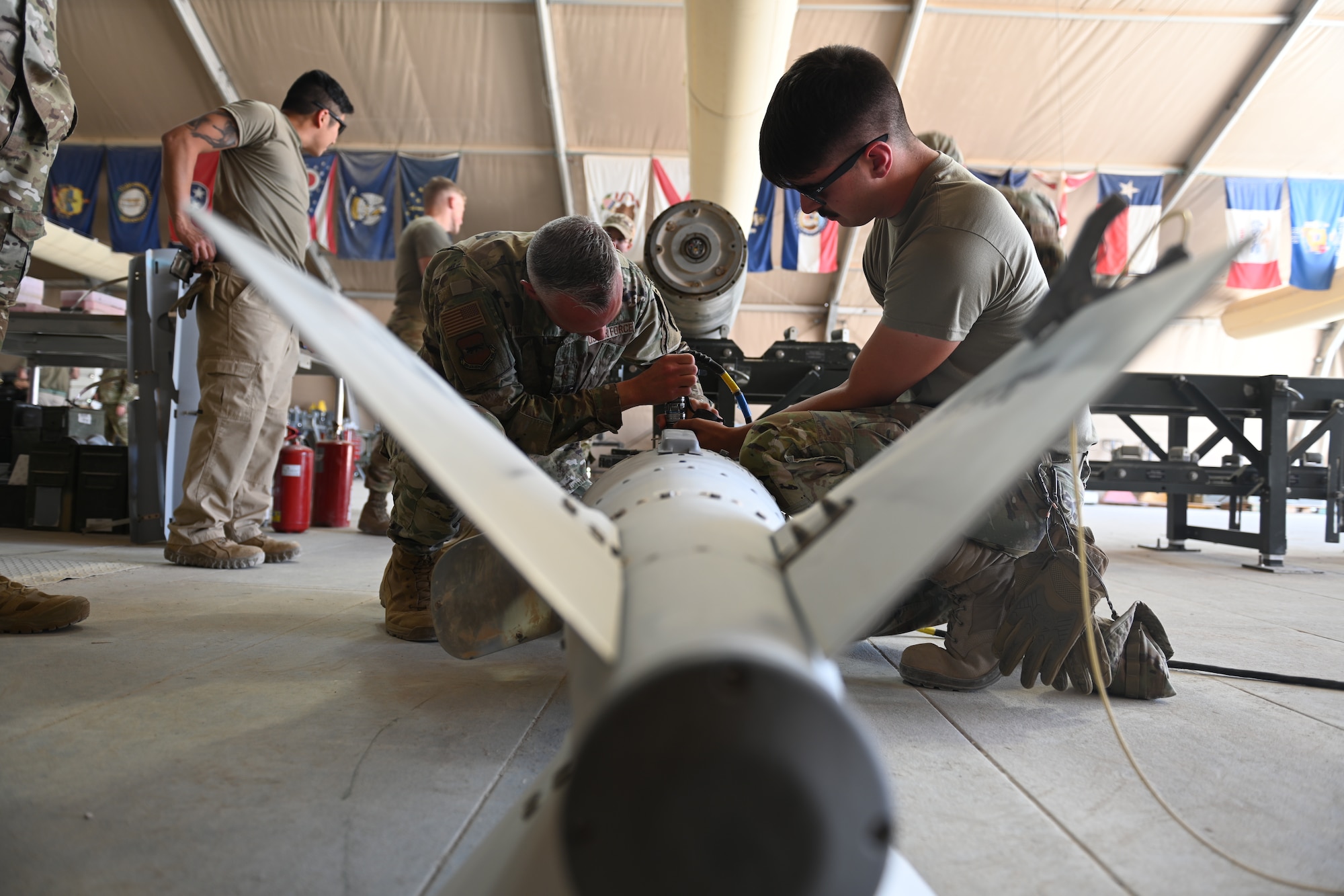 Members of the 332d Air Expeditionary Wing’s leadership team paid a visit to the 389th Expeditionary Maintenance Squadron to learn about the roles they perform in the fighter wing mission.