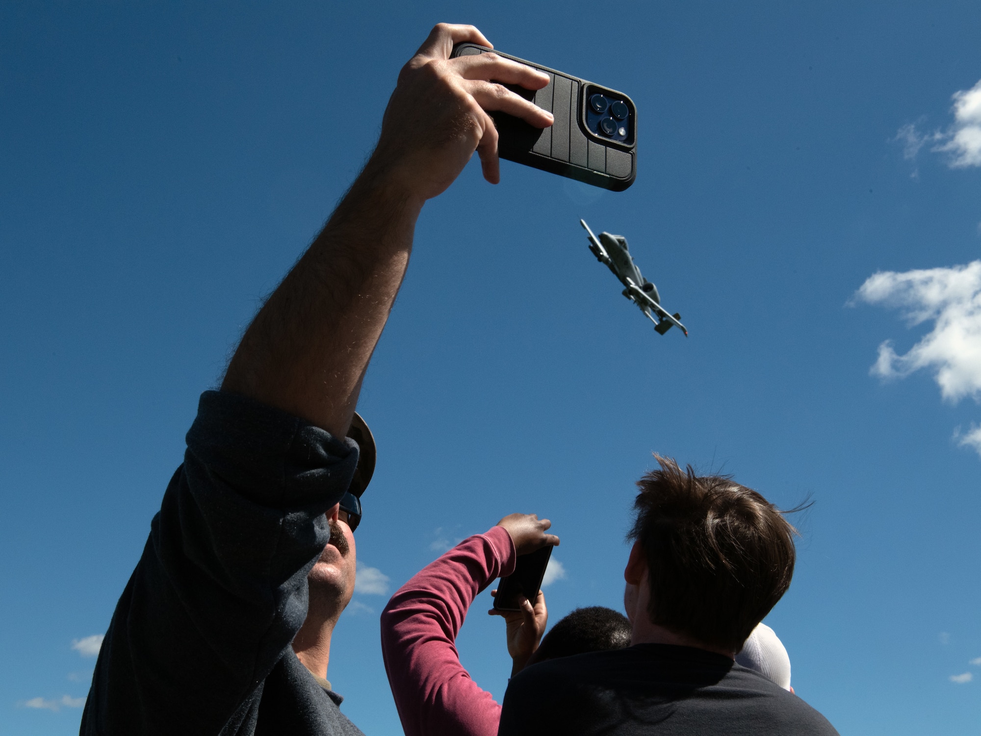 Families of 175th Wing Airmen observe A-10C Thunderbolt II aircraft assigned to the 104th Fighter Squadron conduct training exercises May 6, 2023, at Fort Indiantown Gap, Pennsylvania.