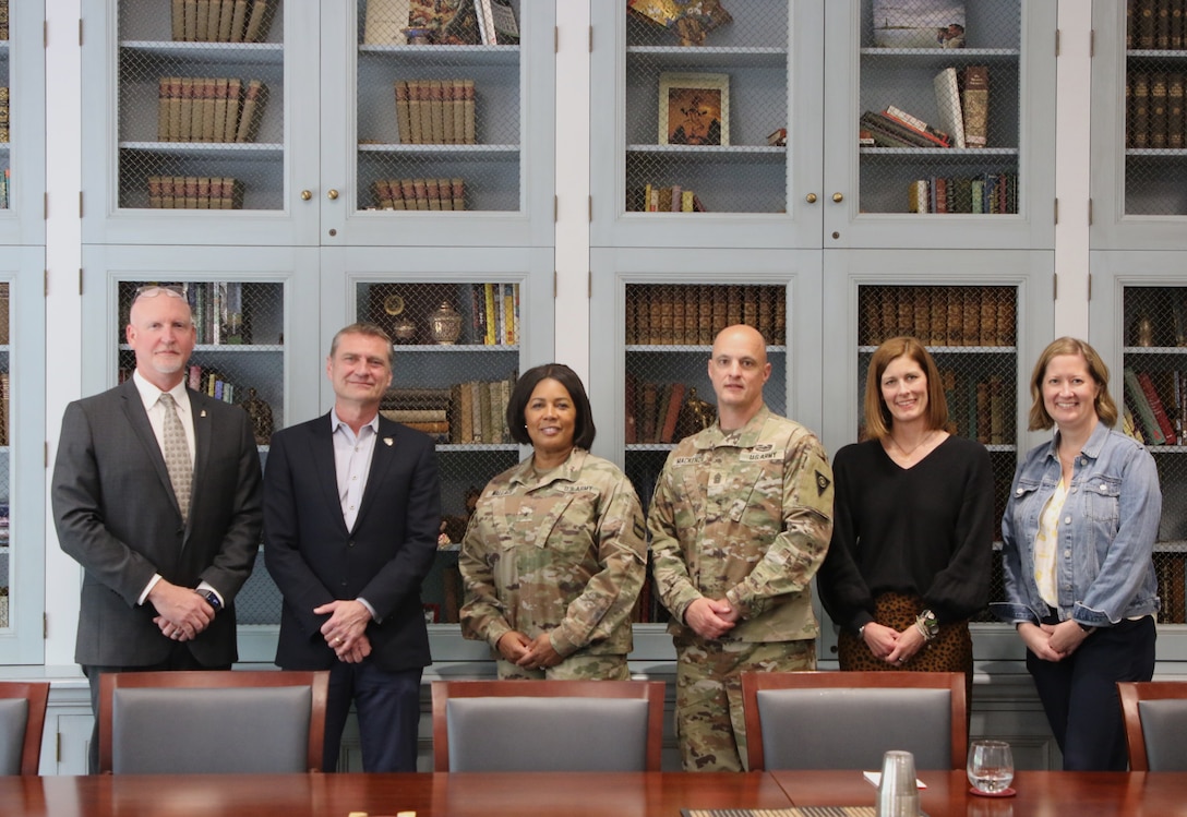 During the campus tour, Brig. Gen. Wallace had the opportunity to speak with the Dean of the School of Arts and Science and other faculty members of Indiana University. Brig. Gen. Patricia Wallace, Commanding General of the 80th Training Command The Army School System (TASS), was invited to return to her alma mater Indiana University, as the guest speaker for the ROTC awards ceremony.