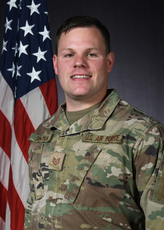U.S. Air Force Tech Sgt. Kody Bowman, 2nd Space Launch Squadron noncommissioned officer in charge of safety, poses for an official photo at Vandenberg Space Force Base, Calif., Feb. 16, 2023. Officer Training School honor code is: We will not lie, steal, or cheat, nor tolerate among us anyone who does. OTS instructors expect each graduate to adopt the school’s honor code as the ethical standard maintained throughout their Air Force careers. (U.S. Space Force photo by Senior Airman Tiarra Sibley)