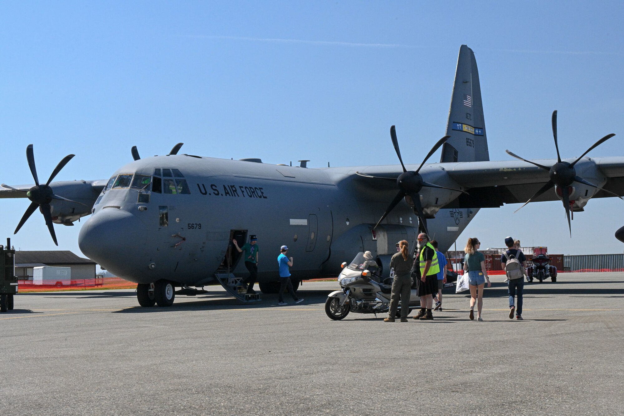 families look at C-130J Super Hercules