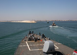 USS Arleigh Burke (DDG 51) transits the Suez Canal.
