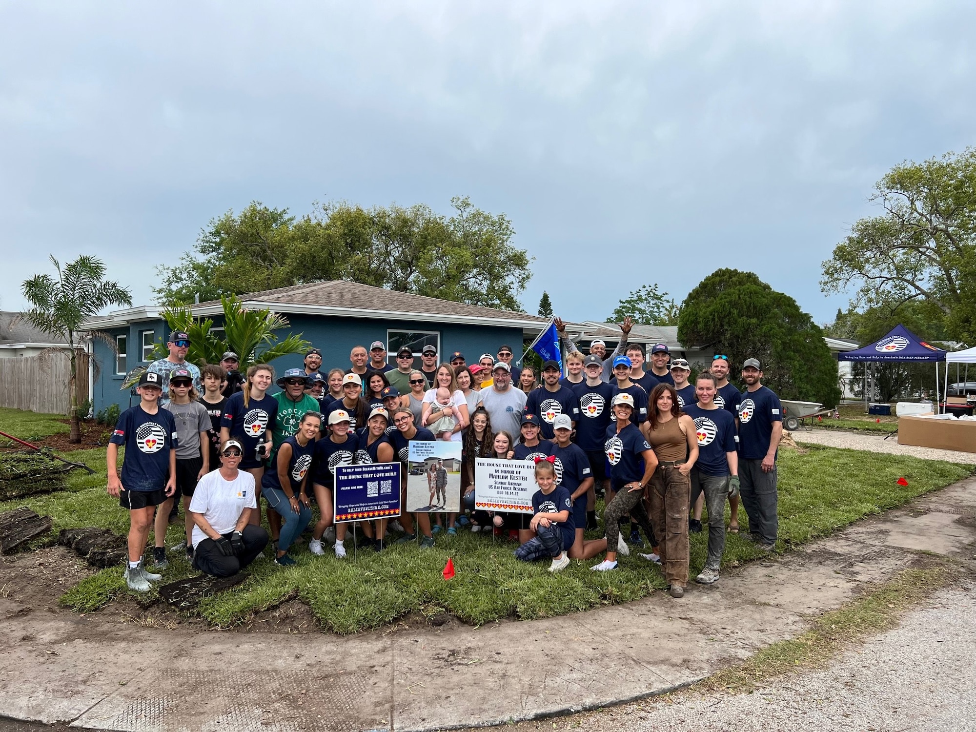 Volunteers pause for a group photo.