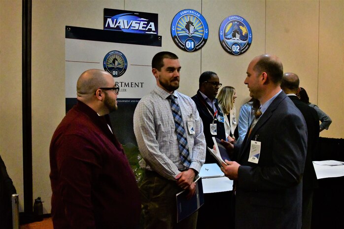 IMAGE: Industry partners from more than 300 businesses made their way to the Fredericksburg Expo & Conference Center for Naval Surface Warfare Center Dahlgren Division’s Small Business Outreach and Engagement Event May 3. Attendees were encouraged to visit networking table stations in the afternoon with department representatives.