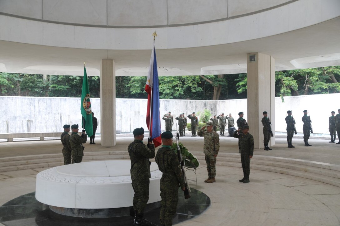 Gen. Charles Flynn, Commanding General of U.S. Army Pacific, and Philippine Army Chief of Staff Lt. Gen. Romeo S. Brawner, Jr. lead a U.S.-Philippine Army delegation to visit the ruins of Fort Mills on Corregidor Island during Exercise Balikatan 2023. (U.S. Army photos by CPT Benjamin Myers)