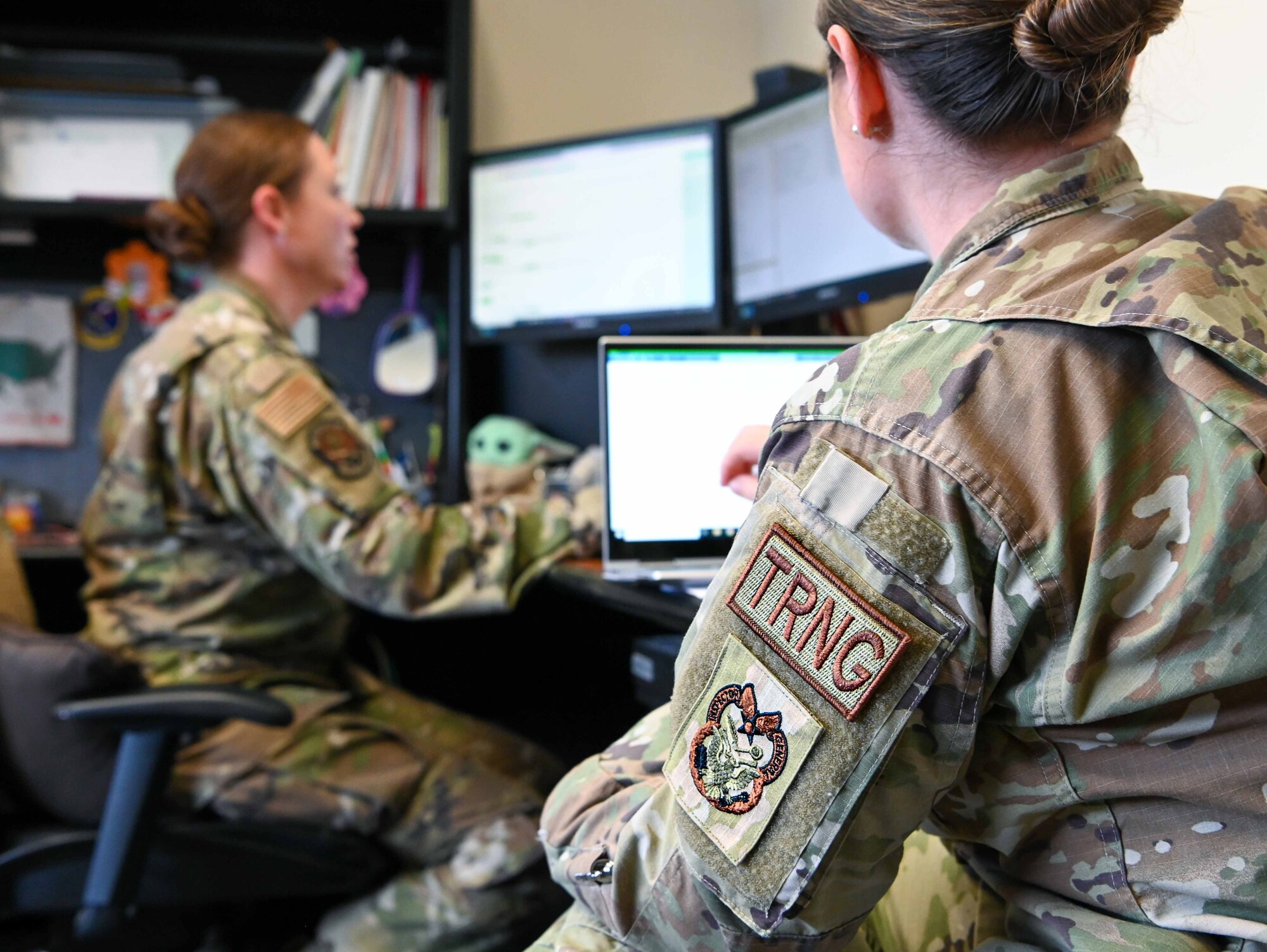 Airmen inspecting