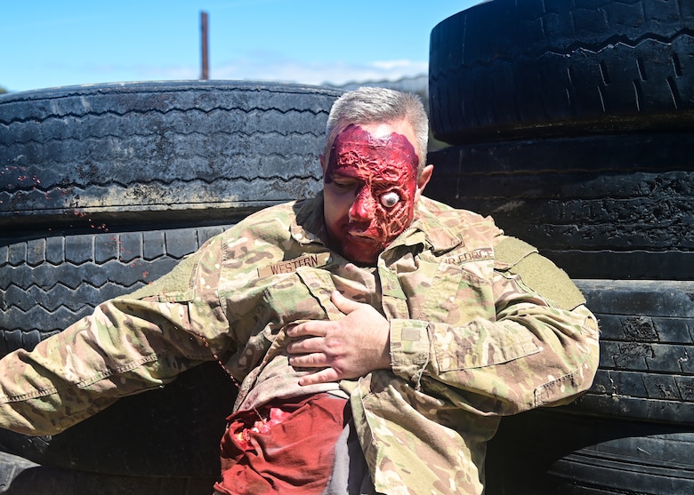 The 30th Medical Group held its first-ever Tier Two Tactical Combat Casualty Care (TCCC) course on March 24, 2022, enhancing the skills of its medical readiness personnel during potential combat situations. The course culminated with a field training exercise in which personnel provided medical care to volunteers and mannequins. TCCC is the new standard across all U.S. military service branches. (U.S. Space Force photo by Airman 1st Class Ryan Quijas)