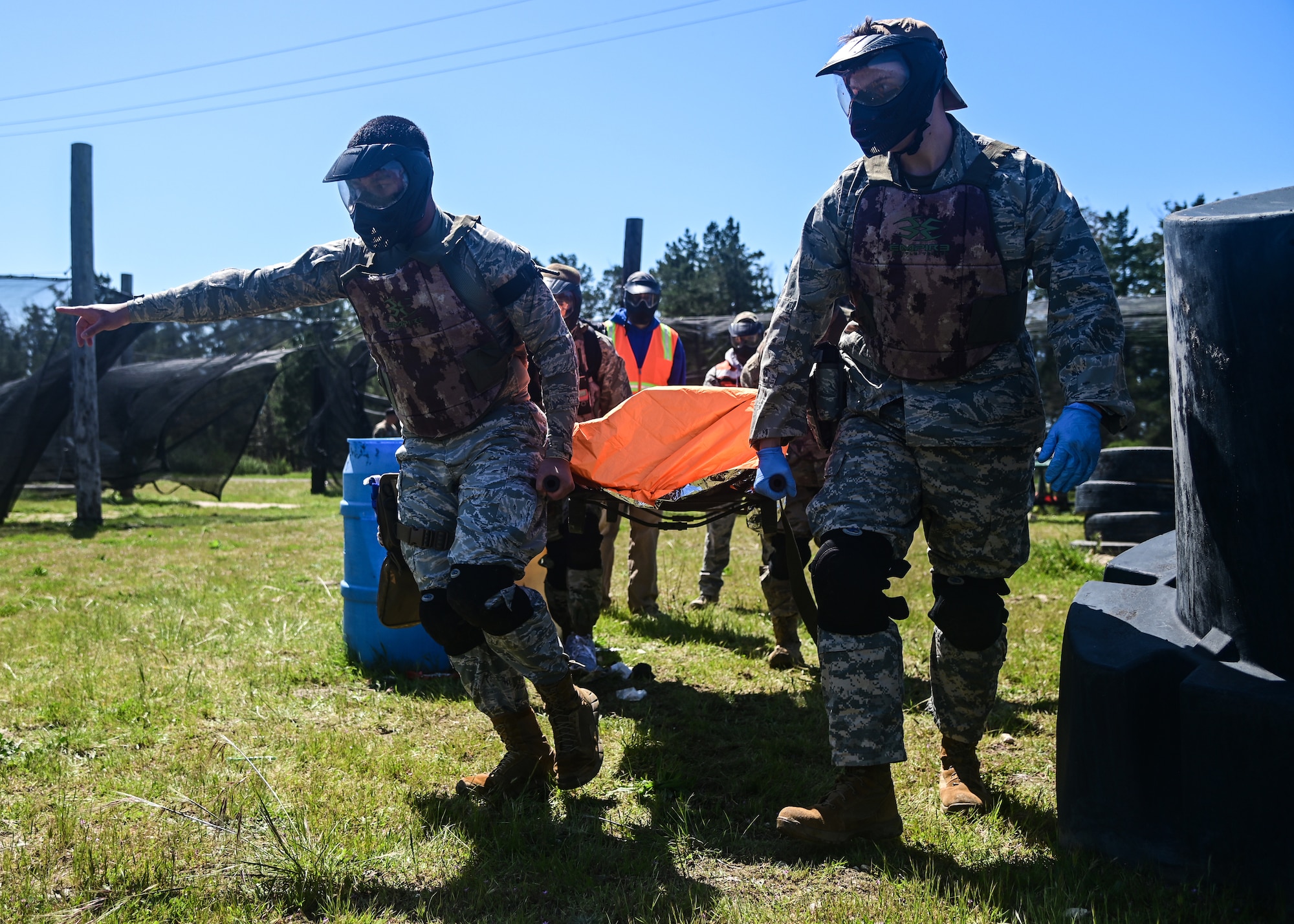 The 30th Medical Group held its first-ever Tier Two Tactical Combat Casualty Care (TCCC) course on March 24, 2022, enhancing the skills of its medical readiness personnel during potential combat situations. The course culminated with a field training exercise in which personnel provided medical care to volunteers and mannequins. TCCC is the new standard across all U.S. military service branches. (U.S. Space Force photo by Airman 1st Class Ryan Quijas)