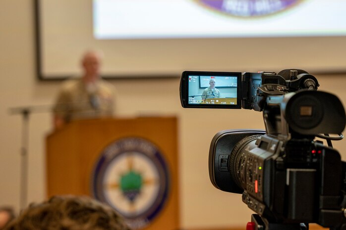 Joint Task Force-Red Hill (JTF-RH) commander, U.S. Navy Vice Adm. John Wade, speaks to local media during a press conference held at Joint Base Pearl Harbor-Hickam, Hawaii, May 5, 2023. JTF-RH announced the findings from the investigation of the Nov. 29 Aqueous Film Forming Foam (AFFF) concentrate release at the Red Hill Bulk Fuel Storage Facility today and published video footage of the incident and a fact sheet. “I ordered this investigation to determine what caused the accidental release of AFFF concentrate and to reduce the risk of a future mishap,” said JTF-RH commander Vice Adm. John Wade. “A focused investigation allowed us to effectively determine how and why the release occurred. We used this information to immediately implement risk reduction measures across the entire facility and to notify the Department of Defense of actions that can be taken to further reduce risk in areas outside the purview of JTF-RH. The safe and expeditious defueling of Red Hill remains our top priority to protect the people and environment of Hawaii.” (U.S. Navy photo by Mass Communication Specialist 2nd Class James Finney)