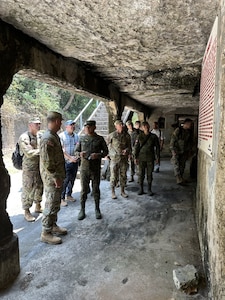 Gen. Charles Flynn, Commanding General of U.S. Army Pacific, and Philippine Army Chief of Staff Lt. Gen. Romeo S. Brawner, Jr. lead a U.S.-Philippine Army delegation to visit the ruins of Fort Mills on Corregidor Island during Exercise Balikatan 2023. (U.S. Army photos by CPT Benjamin Myers)