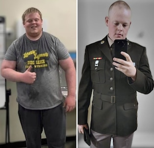Pvt. Scott's transformation is compared side by side.