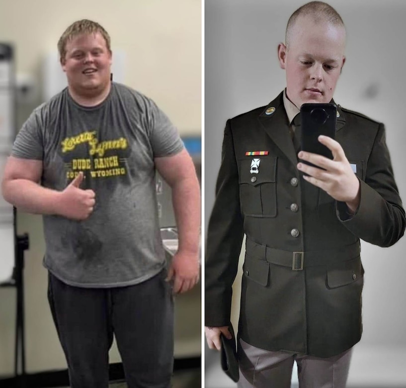 Pvt. Scott's transformation is compared side by side.