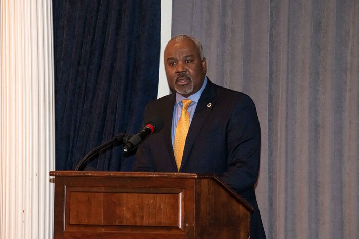Maxwell Air Force Base hosted a recognition ceremony here to honor military-connected children graduating from high schools across the River Region May 2, 2022. Students were able to listen to inspiring messages and be honored by notable speakers from the community like Dr. Quinton T. Ross, Alabama State University president. (U.S. Air Force photo by Sean Ross)