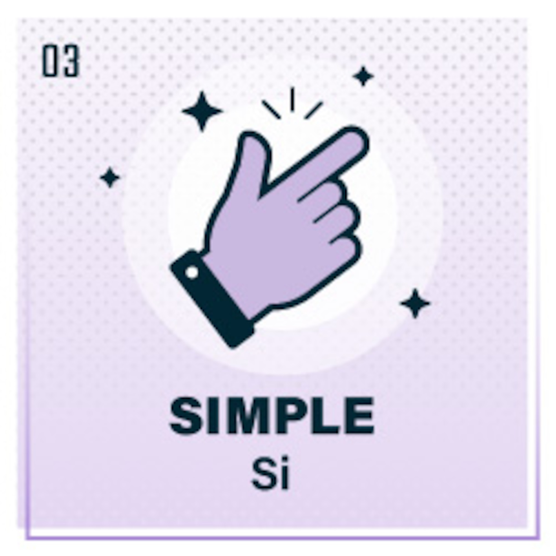 Illustration of a hand pointing with the letters Si.