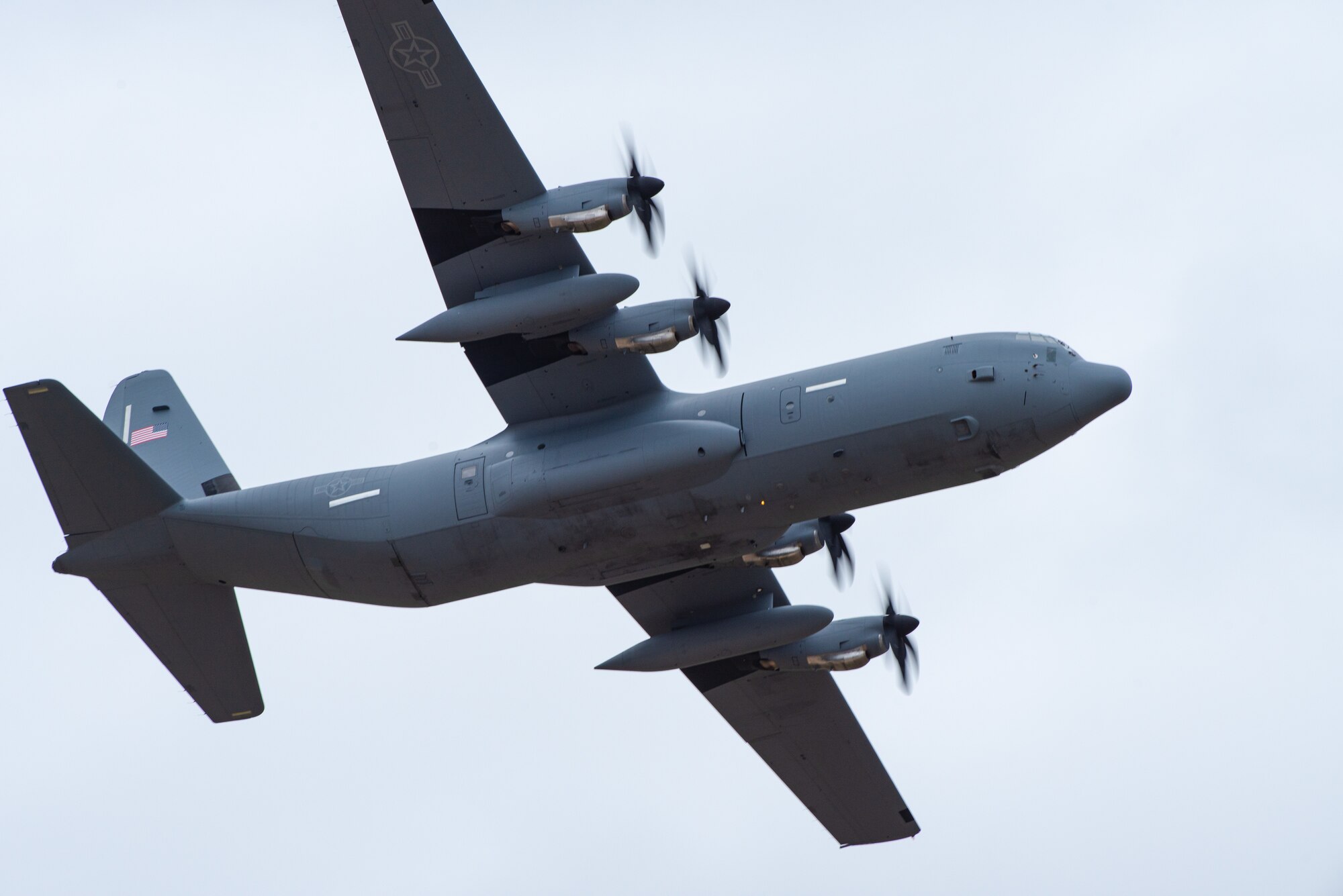 A C-130J Super Hercules prepares to land at Dyess Air Force Base, Texas, April 28, 2023.