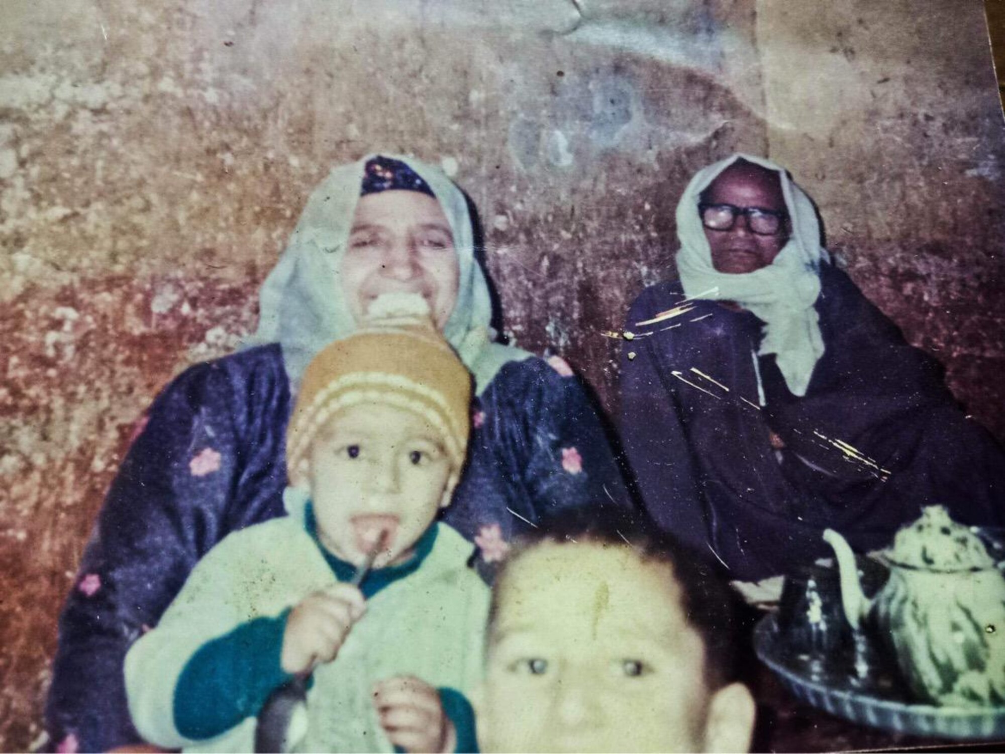 a family poses for a photo