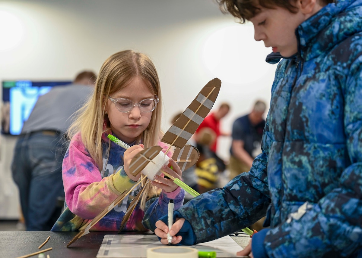 Students working on science projects. (U.S. Air Force photo by Staff Sgt. Mikaley Kline)