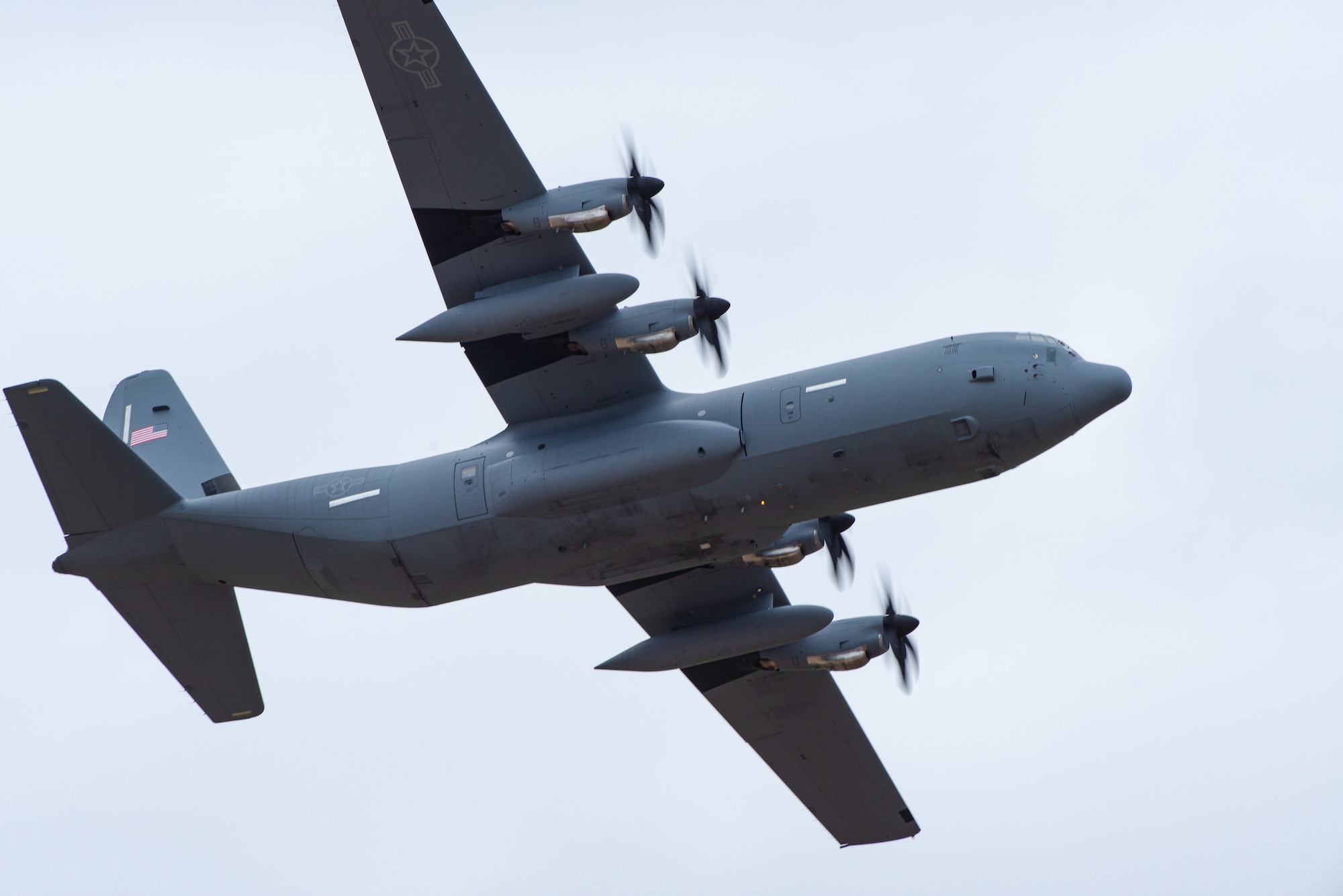 A C-130J Super Hercules prepares to land at Dyess Air Force Base, Texas, April 28, 2023.