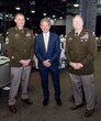COL Hogan and SGM Trawick get a photo op with KRIS 6 News' anchor Pat Simon.
