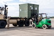 U.S. Army Reserve Soldiers with Task Force-76 load equipment onto a truck during an Emergency Deployment Readiness Exercise at the Columbus Municipal Airport in Columbus, Indiana, May 2, 2023. EDREs allow active duty, National Guard, and reserve components to practice their response capability in support of simulated chemical, biological, radiological, nuclear, and explosive events. EDREs coincide with Vibrant Response to evaluate the efficiency of mobilizing personnel, equipment, and resources for CBRNE response at a moment’s notice. (U.S. Army Photo by Spc. Noelani Revina)