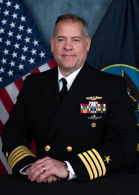 WASHINGTON (Jan. 24, 2023) - Official photo of U.S. Navy Capt. Charles McLenithan, the deputy director and chief of staff at U.S. Navy Strategic Systems Programs (SSP). Capt. McLenithan serves as a member of the SSP Board of Directors and also as the chief of staff, Echelon I for Naval Nuclear Weapons Oversight Program (CNO N00NW) which provides regulatory oversight for the Navy Nuclear Deterrence Mission (NNDM) and technical authority on Department of the Navy Nuclear Weapons and Nuclear Weapons systems. (U.S. Navy Photo/Released)