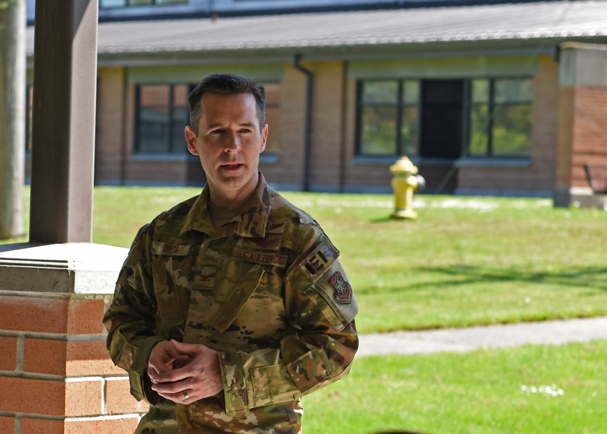 U.S. Air Force Col. Reid Orth, 62d Medical Squadron commander, gives opening remarks at an event during Nurse-Technician Appreciation Week at Joint Base Lewis-McChord, Washington, May 10, 2023. The week’s purpose is to spotlight how nurses and medical technicians, whether uniformed, civilians, or contractors, exemplify excellence within the 62d MDS by providing quality healthcare services to promote fit, resilient, ready forces, while developing and strengthening their medics to sustain future medical capabilities. (U.S. Air Force photo by Staff Sgt. Zoe Thacker)