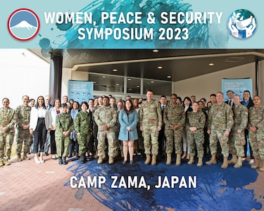 Photo of Officers, NCOs, and civilians at the U.S. Army Japan Women, Peace and Security Symposium.