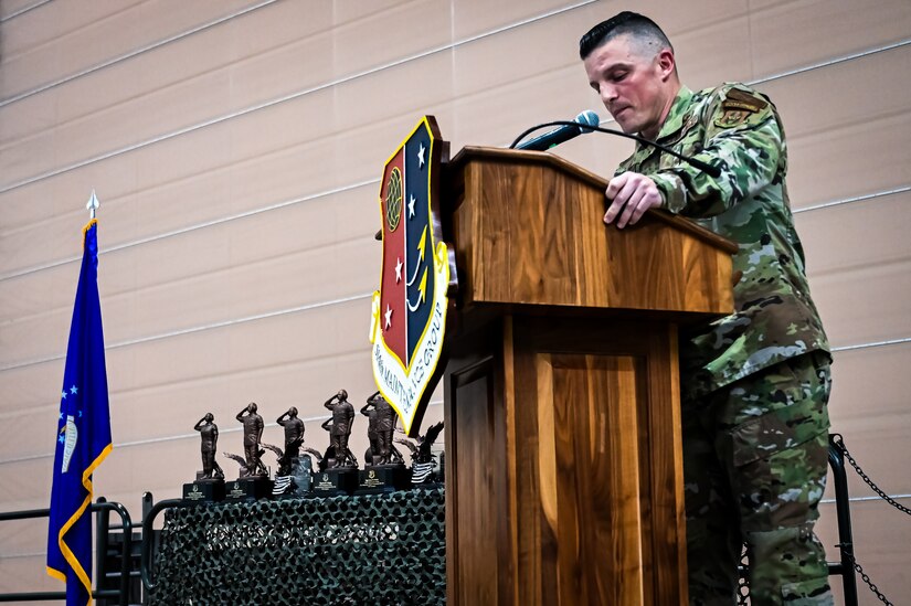 U.S. Air Force Airmen assigned to Joint Base McGuire-Dix-Lakehurst attend the Knucklebuster award banquet on 6 May, 2023 at Joint Base McGuire-Dix-Lakehurst, N.J. The Knucklebuster award banquet is an annual Air Force-wide event that recognizes the maintenance career field's best maintainers and leaders. Open to families, the banquet also functions as a social event where various forms of official military uniforms both past and present, are allowed to be worn.