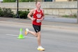 Staff Sgt. Tyler Lundquist of the Pennsylvania Army National Guard Recruiting and Retention Battalion competes in the Lincoln Marathon May 7 in Lincoln, Nebraska. The race served as the tryout for the All-Guard Marathon Team. (U.S. Army National Guard photo by Sgt. Gauret Stearns)