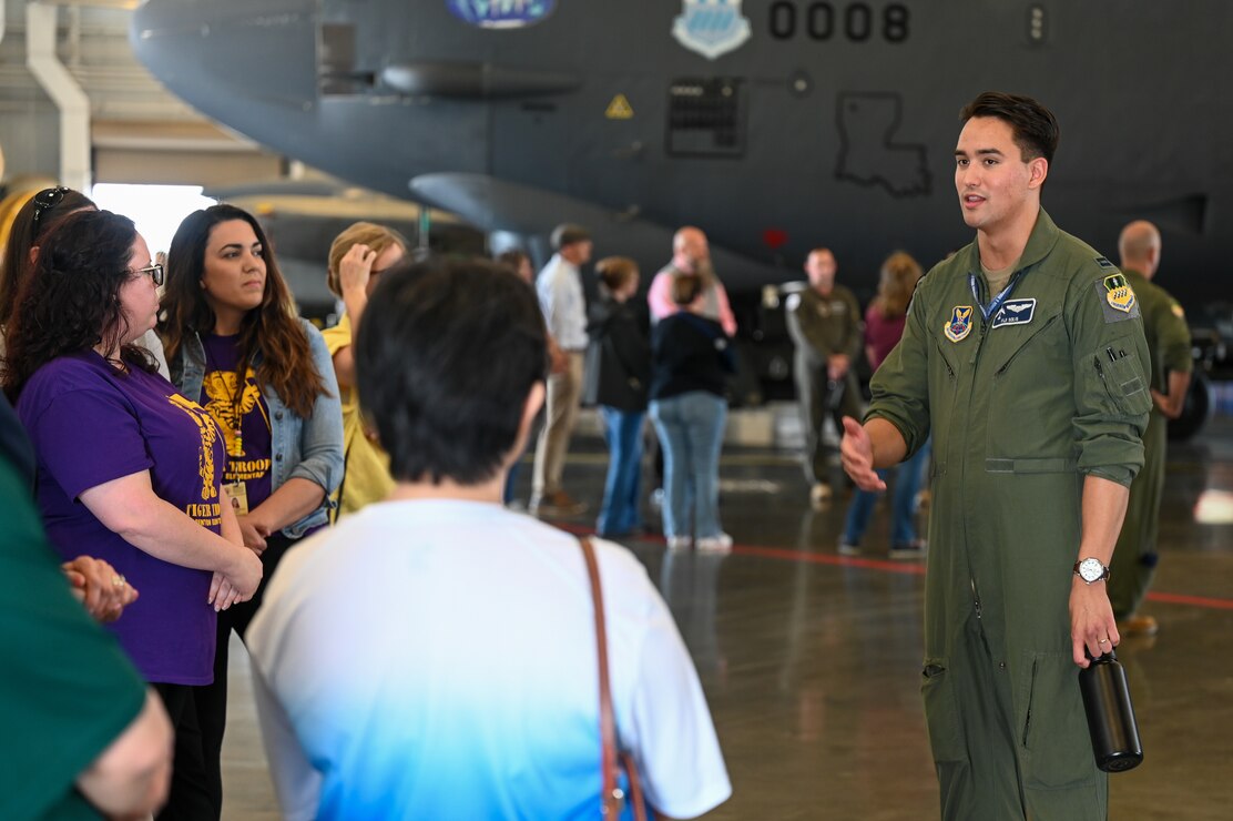Local community members take part in a tour at Barksdale Air Force Base, La., May 10, 2023. The event allowed community members to learn more about the base and its personnel. (U.S. Air Force photo by Airman 1st Class Seth Watson)
