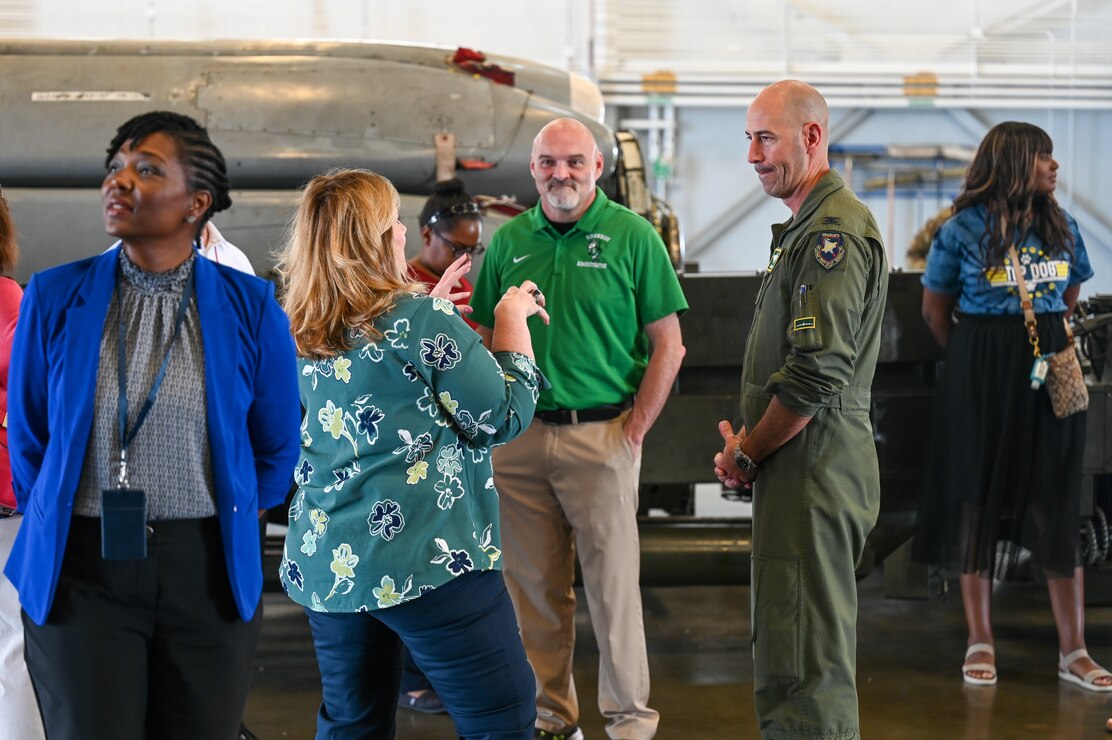 Local community members take part in a tour at Barksdale Air Force Base, La., May 10, 2023. The event allowed community members to learn more about the base and its personnel. (U.S. Air Force photo by Airman 1st Class Seth Watson)