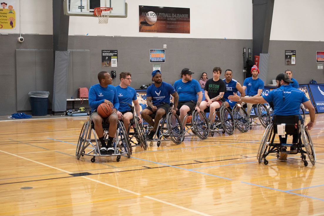 RSMs participate in wheelchair basketball.