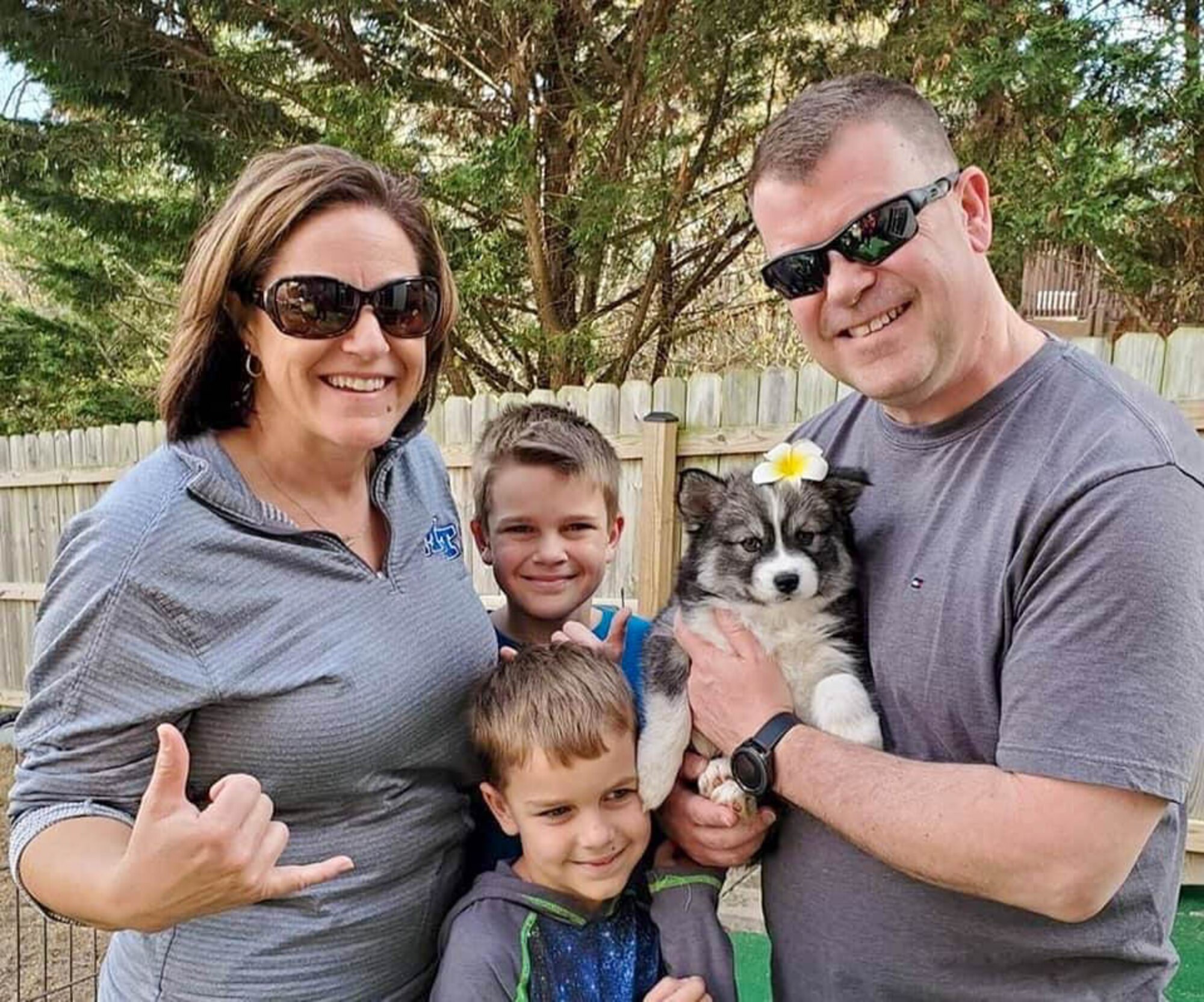 U.S. Air Force Col. Daniel Roberts, 97th Medical Group commander, poses for a photo with his family in Virginia, March 2020. Roberts’ wife, Christi, is a key spouse at his current base, Altus Air Force Base, Oklahoma, where she helps Airmen and their families get connected and comfortable at their new base. (courtesy photo)