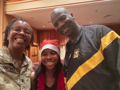 Col. Dominique Cummings with her husband and daughter. (Photo courtesy of the Cummings family)