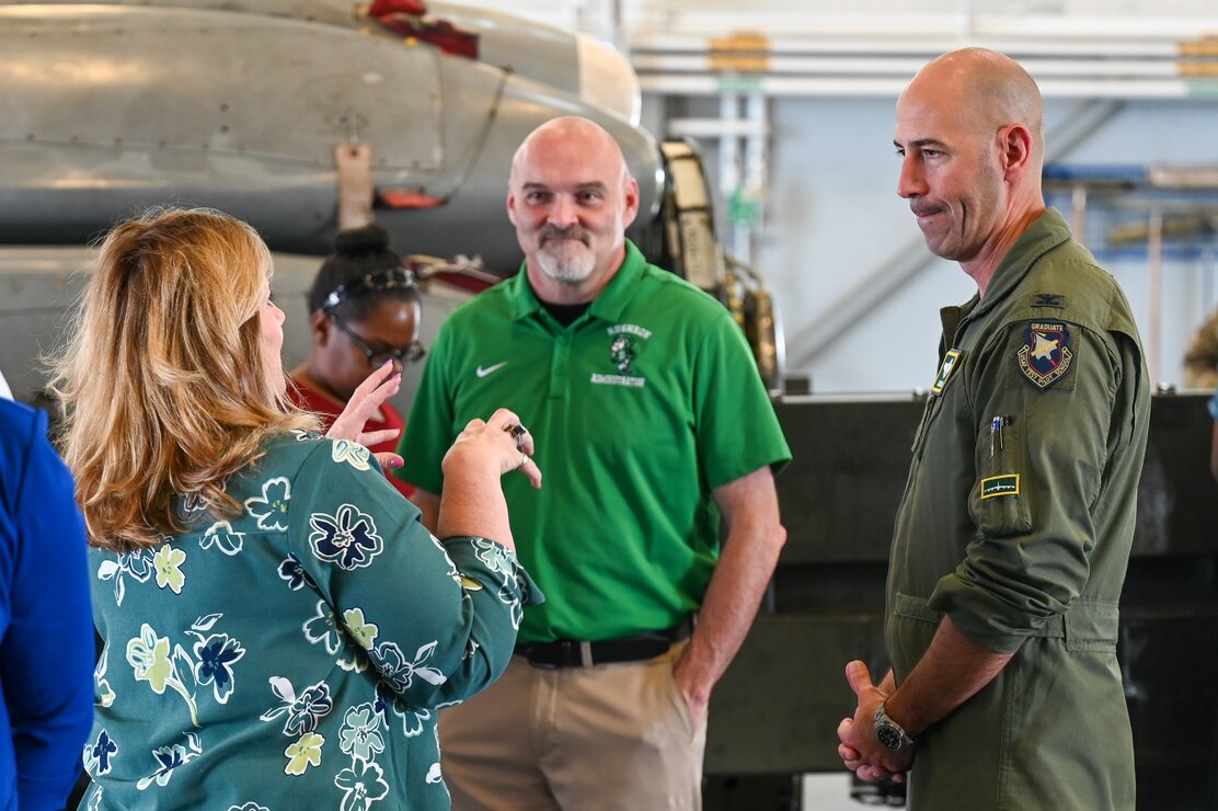 Local community members take part in a tour at Barksdale Air Force Base, La., May 10, 2023. The event allowed community members to learn more about the base and its personnel. (U.S. Air Force Photo by Airman 1st Class Seth Watson)