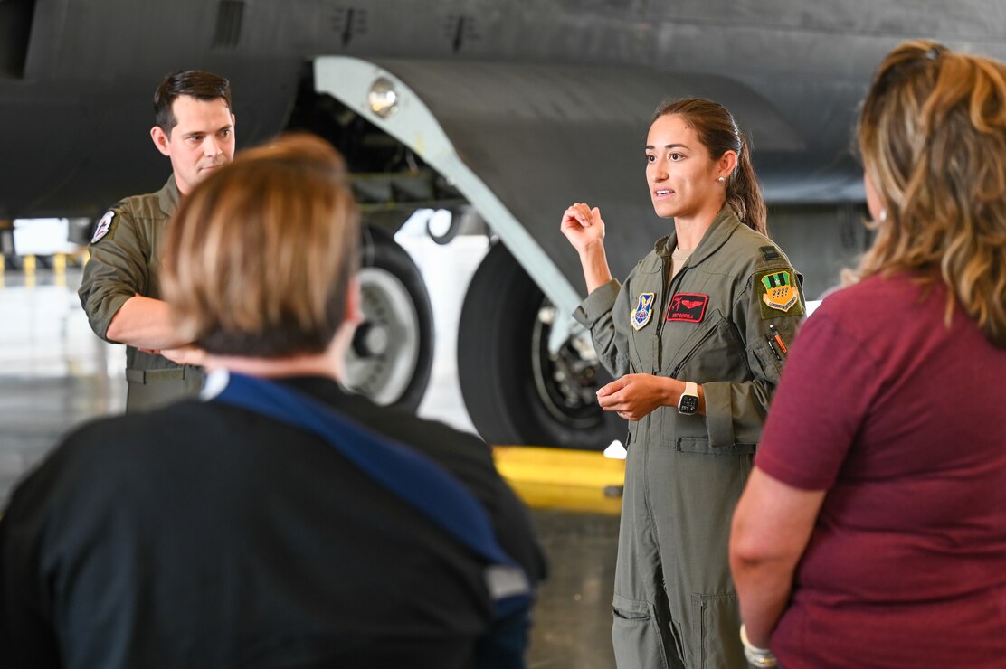 Local community members take part in a tour at Barksdale Air Force Base, La., May 10, 2023. The event allowed community members to learn more about the base and its personnel. (U.S. Air Force Photo by Airman 1st Class Seth Watson)