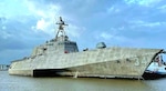 The future USS Augusta (LCS 34) departing for acceptance trials in Mobile, Ala. in early March.