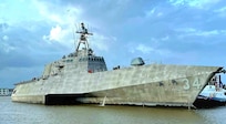 The future USS Augusta (LCS 34) departing for acceptance trials in Mobile, Ala. in early March.