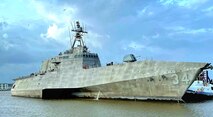 The future USS Augusta (LCS 34) departing for acceptance trials in Mobile, Ala. in early March.