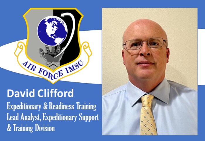 Photo of David Clifford with AFIMSC shield