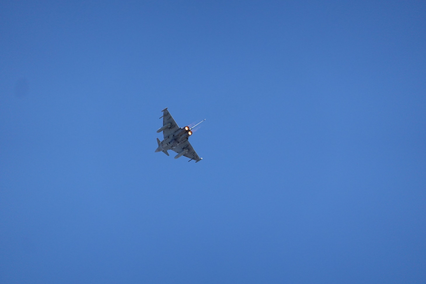 Italian Air Force F-2000 Eurofighter Typhoon aircraft conducted the first air-to-air live-fire engagement during the Formidable Shield exercise series while flying on the UK Ministry of Defence (MOD) Hebrides Range operated by QinetiQ, in Scotland, United Kingdom, May 12, 2023.