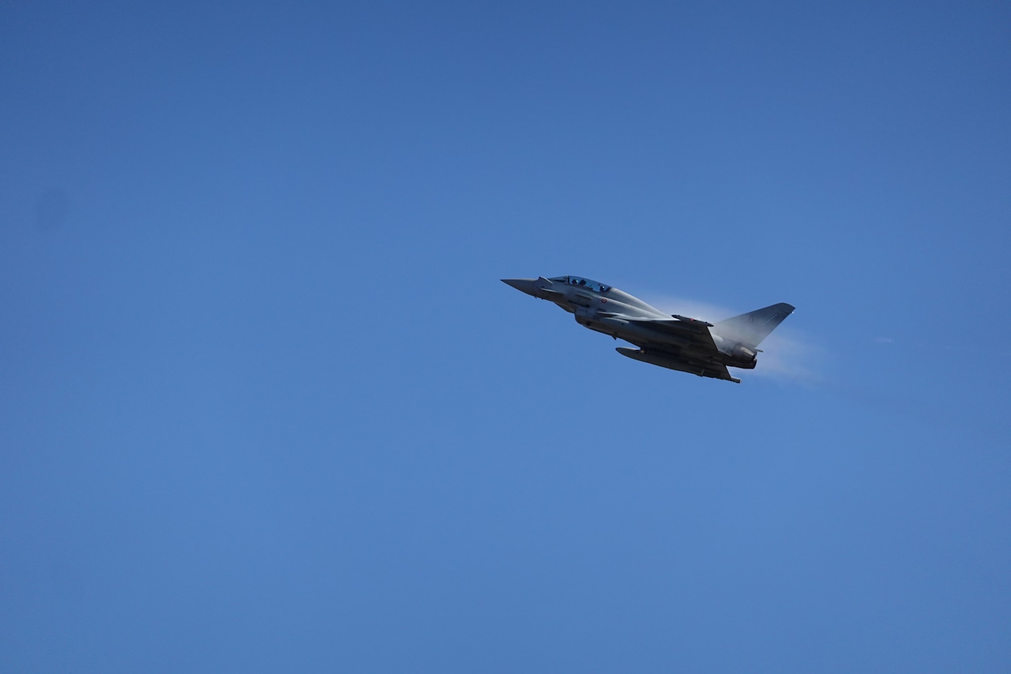 Italian Air Force F-2000 Eurofighter Typhoon aircraft conducted the first air-to-air live-fire engagement during the Formidable Shield exercise series while flying on the UK Ministry of Defence (MOD) Hebrides Range operated by QinetiQ, in Scotland, United Kingdom, May 12, 2023.