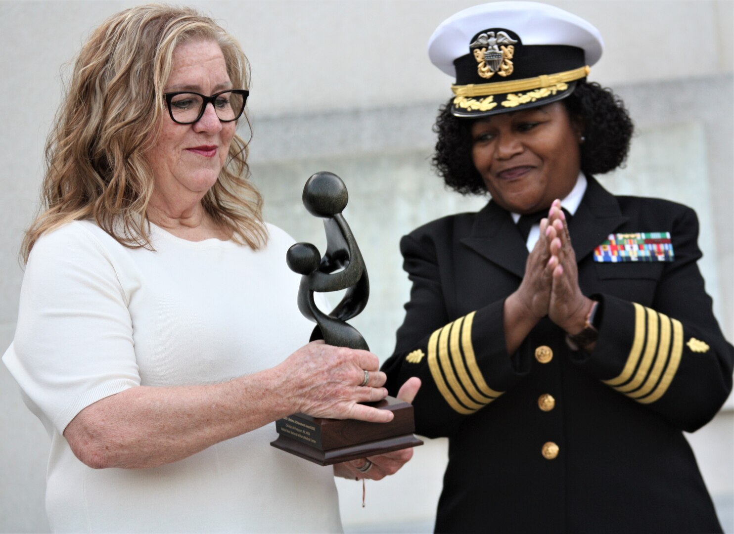 Christina Ferguson and USN Capt. Beard