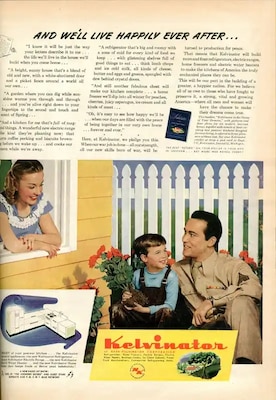 Image of AD: KITCHEN APPLIANCES American advertisement for Kelvinator kitchen  appliances, 1947.