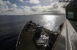 The Arleigh Burke-class guided-missile destroyer USS Milius (DDG 69) arrives in Saipan for a scheduled port visit. Milius is assigned to Commander, Task Force 71/Destroyer Squadron (DESRON) 15, the Navy’s largest forward-deployed DESRON and the U.S. 7th Fleet’s principal surface force.