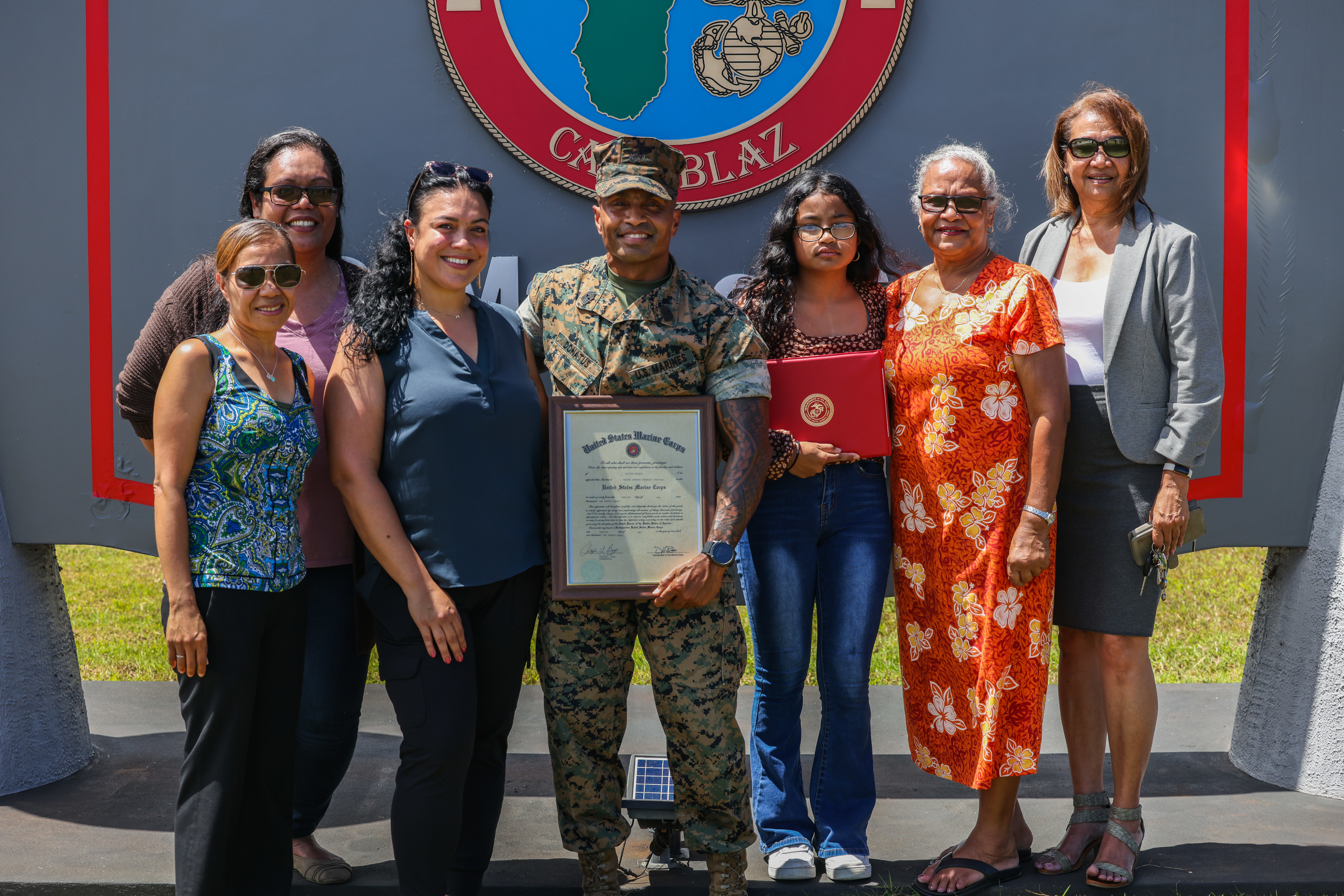 In a historic moment for the Republic of Palau, one of its own has achieved the rank of Master Gunnery Sergeant (E-9) in the United States Marine Corps. This achievement marks the first time a Palauan has attained the highest enlisted rank in the Marine Corps. On May 12, 2023 Master Gunnery Sgt. Milton Donatus was frocked at Marine Corps Base (MCB) Camp Blaz, Guam in front of a formation of Marines, family, Marine veterans, and the Consul General of the Republic of Palau on Guam.