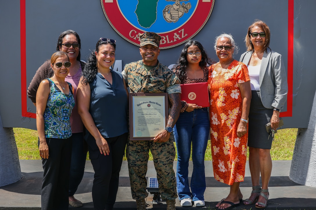 In a historic moment for the Republic of Palau, one of its own has achieved the rank of Master Gunnery Sergeant (E-9) in the United States Marine Corps. This achievement marks the first time a Palauan has attained the highest enlisted rank in the Marine Corps. On May 12, 2023 Master Gunnery Sgt. Milton Donatus was frocked at Marine Corps Base (MCB) Camp Blaz, Guam in front of a formation of Marines, family, Marine veterans, and the Consul General of the Republic of Palau on Guam.