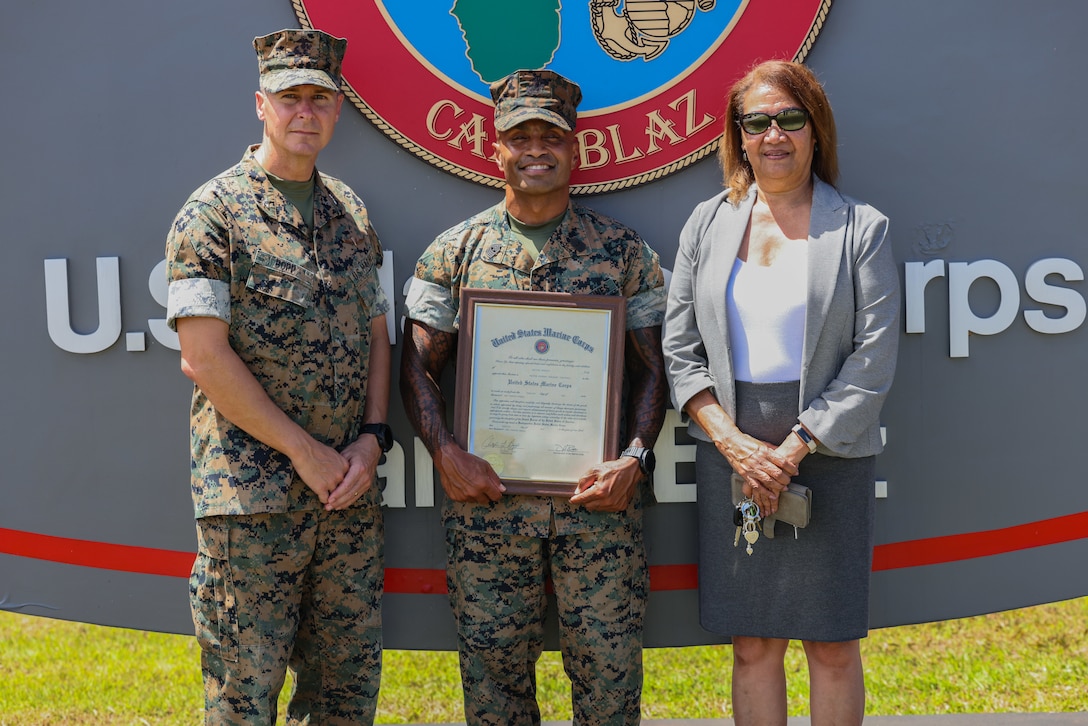 In a historic moment for the Republic of Palau, one of its own has achieved the rank of Master Gunnery Sergeant (E-9) in the United States Marine Corps. This achievement marks the first time a Palauan has attained the highest enlisted rank in the Marine Corps. On May 12, 2023 Master Gunnery Sgt. Milton Donatus was frocked at Marine Corps Base (MCB) Camp Blaz, Guam in front of a formation of Marines, family, Marine veterans, and the Consul General of the Republic of Palau on Guam.