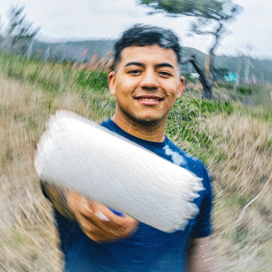 U.S. Marine Corps Lance Cpl. Marcos RodriguezRivera, a patrolman with Provost Marshal's Office, Camp Mujuk, poses for a portrait during a village restoration project at Damupo Village, South Korea, on March 25, 2023. On Aug. 29, 2022, Typhoon Hinnamnor overtook the village and severely damaged the structures. To help the village recover from the natural disaster, Marines and local residents came together to repaint the damaged homes. (U.S. Marine Corps photo by Lance Cpl. Jonathan Beauchamp)